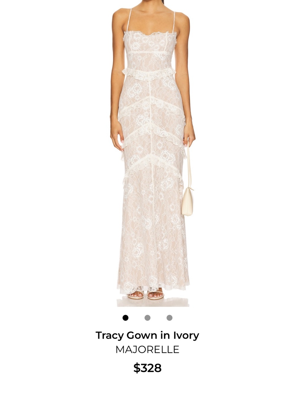 MAJORELLE Ivory Lace Maxi Dress